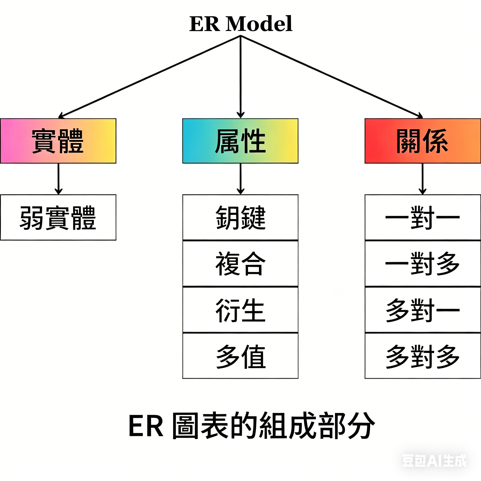 資料庫系統圖-ER圖的主要組成要素有哪些
