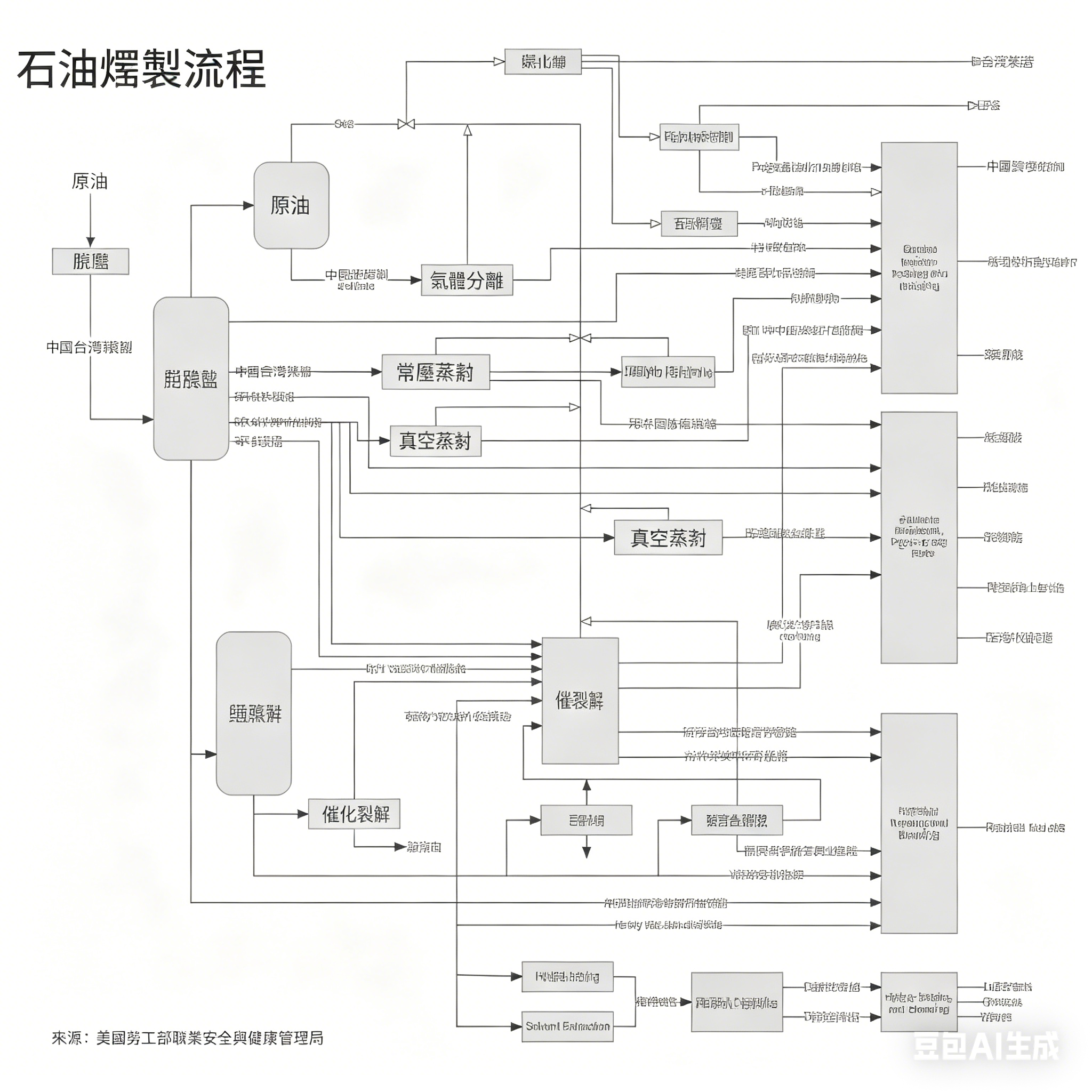 流程圖-石油煉製製程流程圖