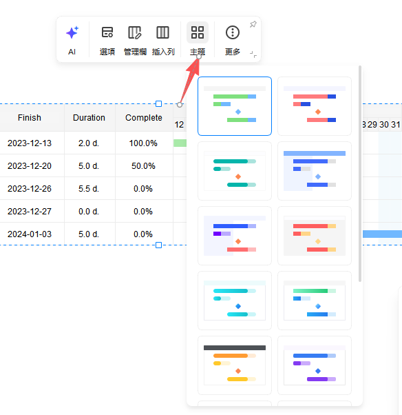 Google 雲端硬碟甘特圖-EdrawMax匯入資料