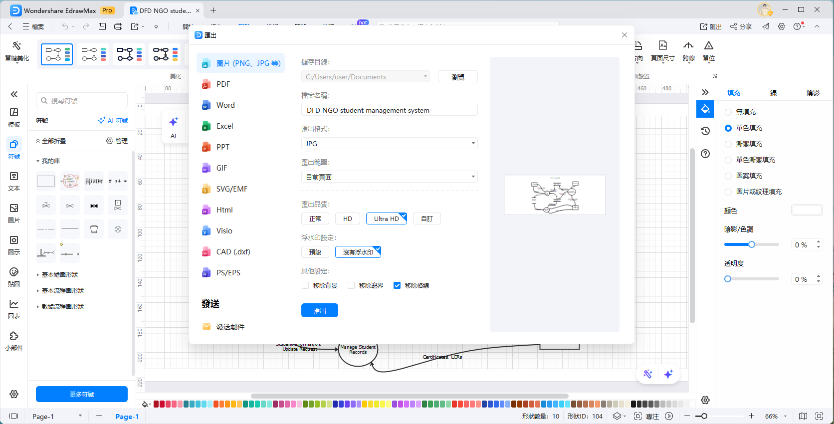 資料流程圖-匯出與分享