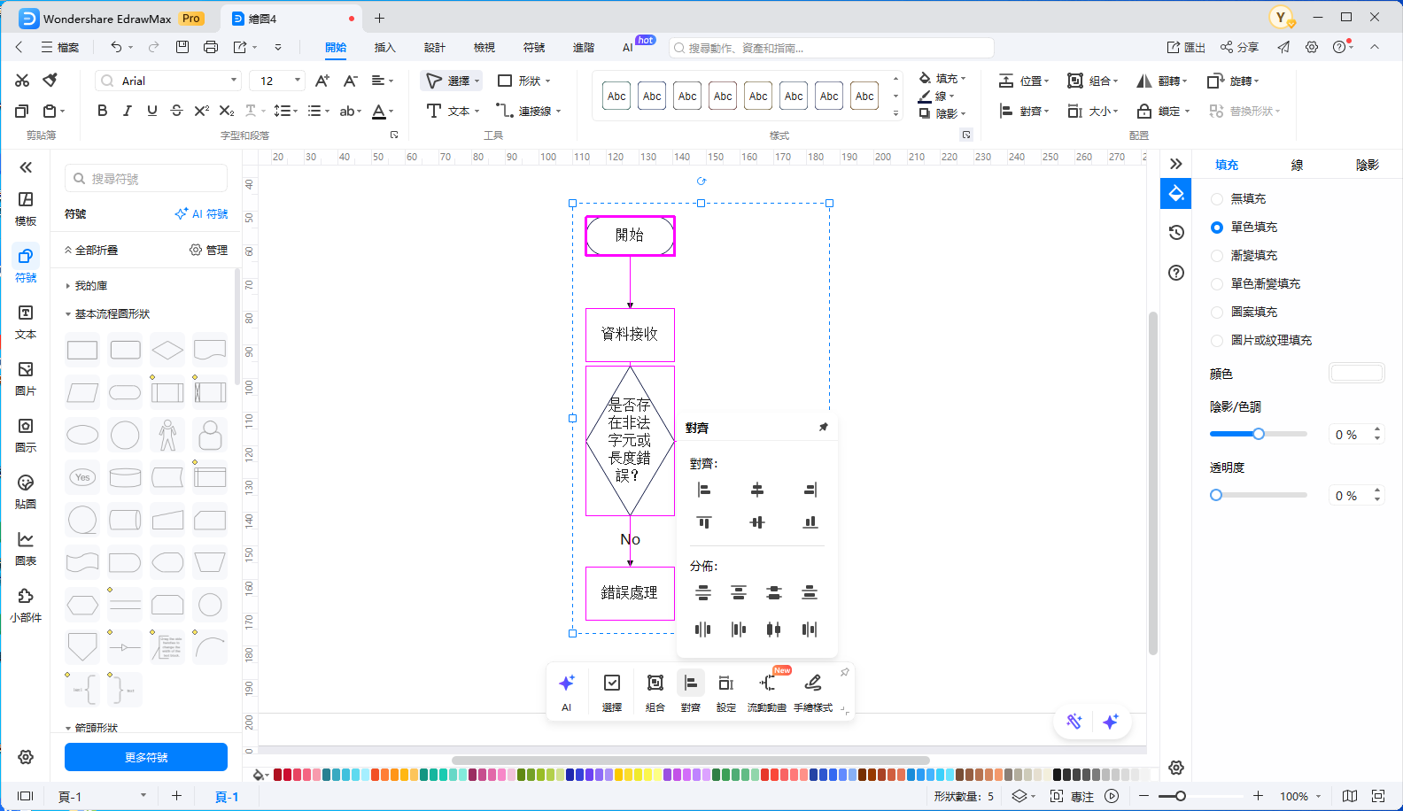 簡報流程圖-對齊符號