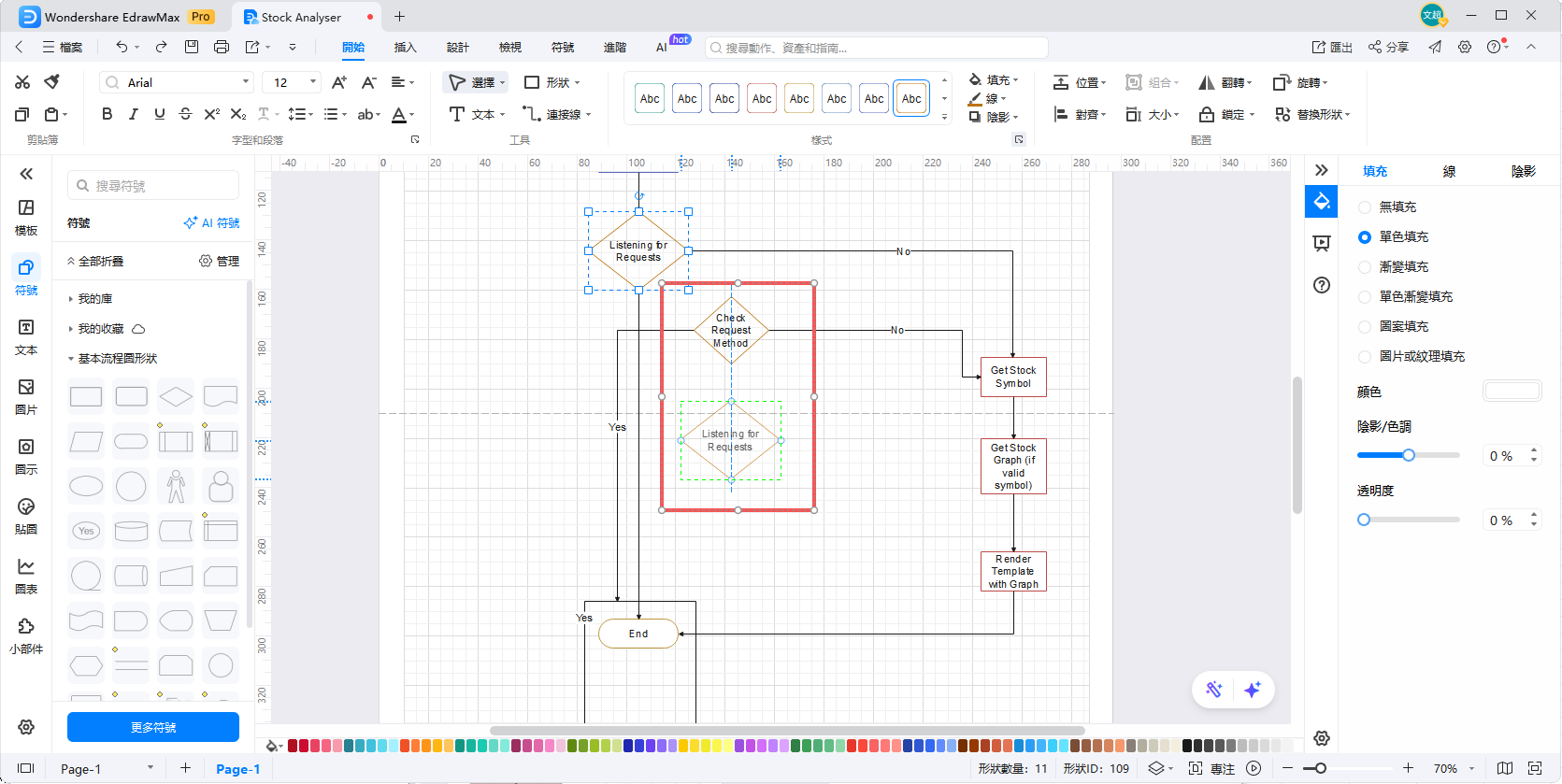 流程圖製作-動態格線功能
