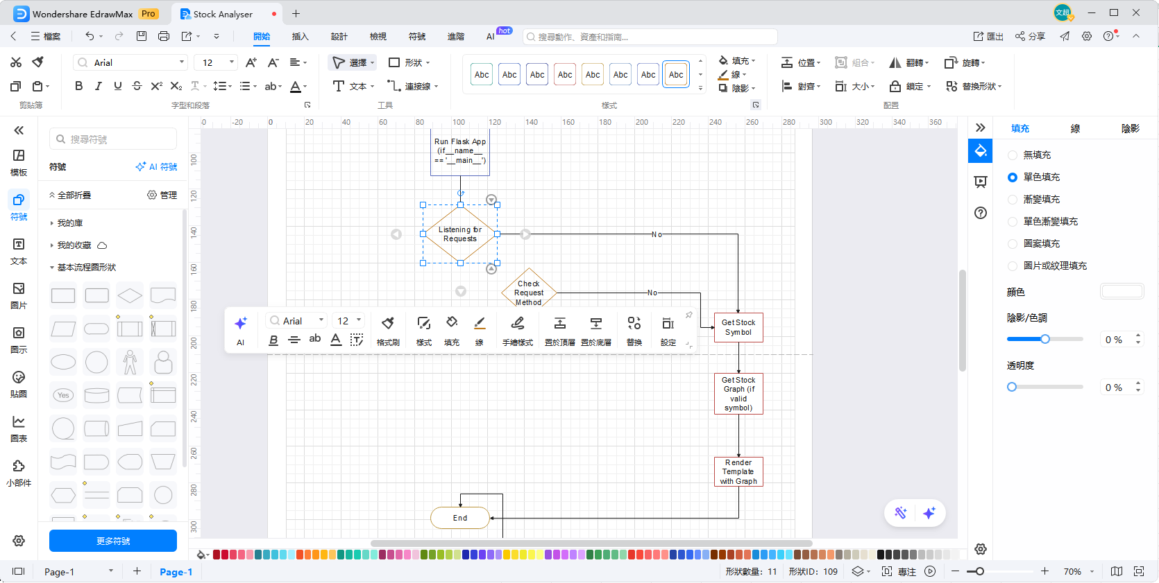 word流程圖怎麼畫-從圖形直接拉出連接線