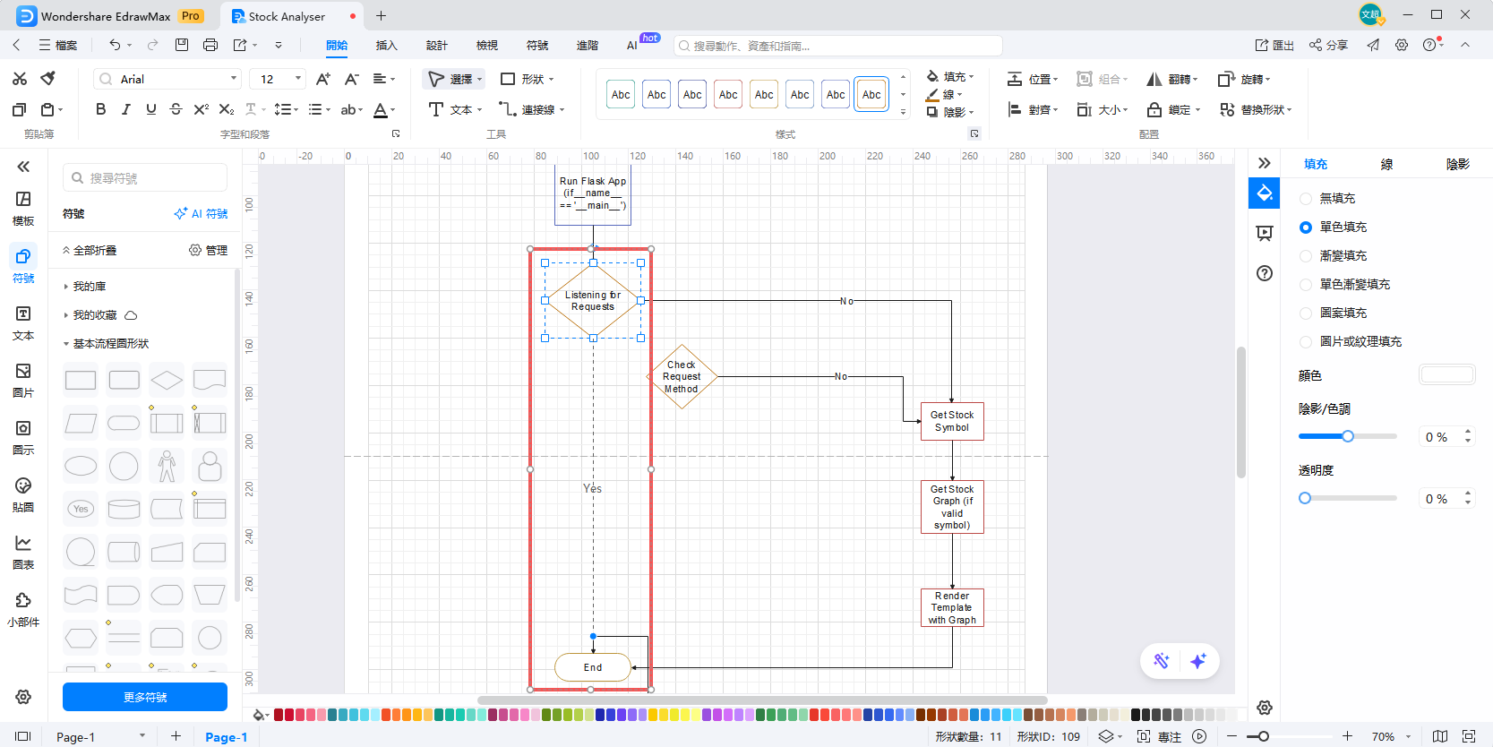 word畫流程圖-從圖形直接拉出連接線