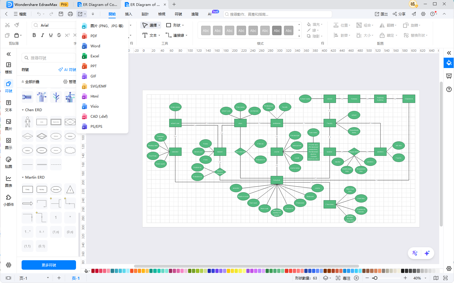ER圖範例-匯出ER圖