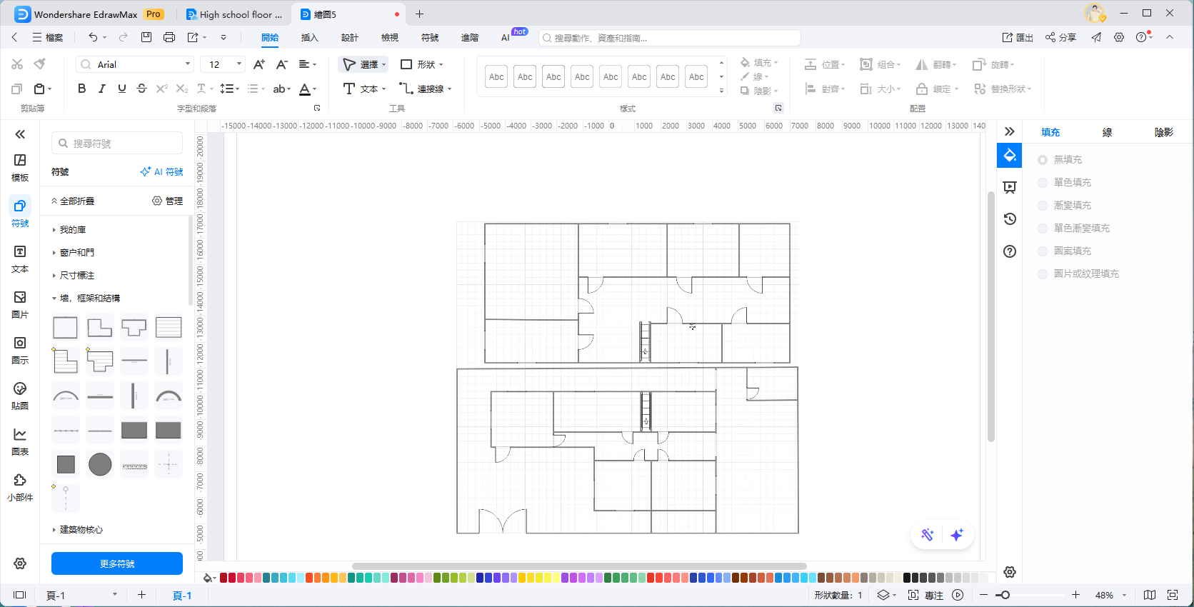 學校平面圖-門窗配置