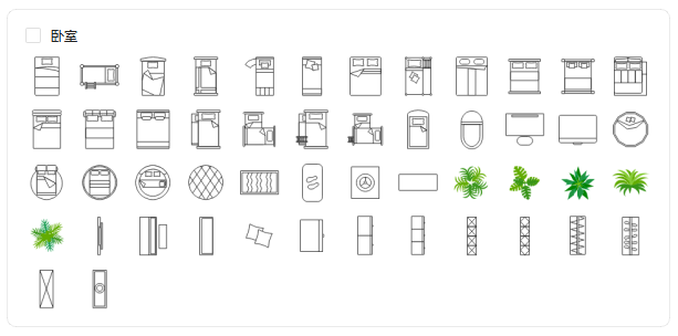 建築圖符號-臥室圖例