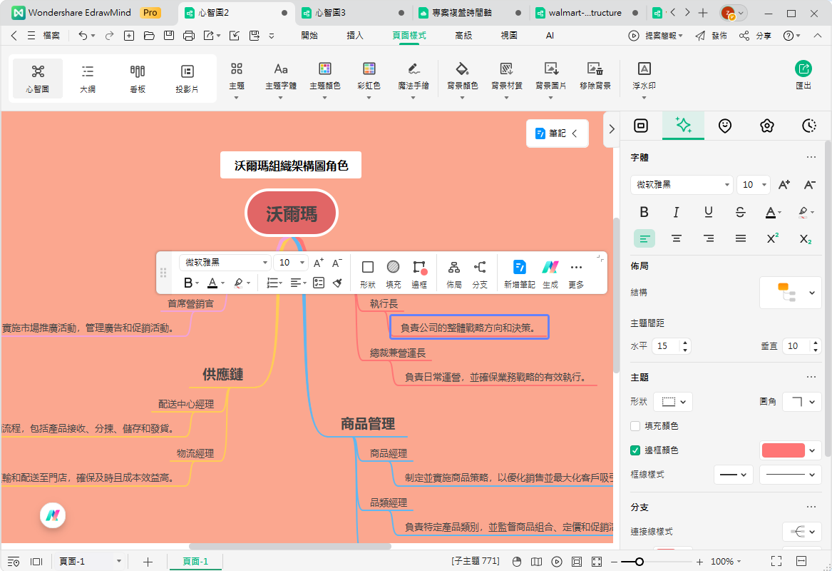 Walmart 公司結構-自訂樣式提升清晰度