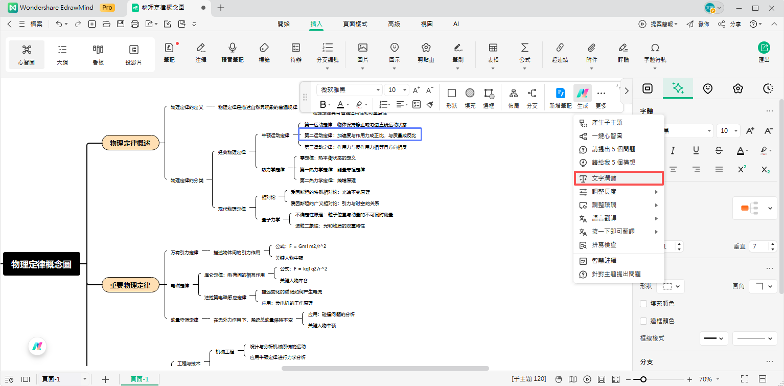AI概念圖-文案潤飾功能