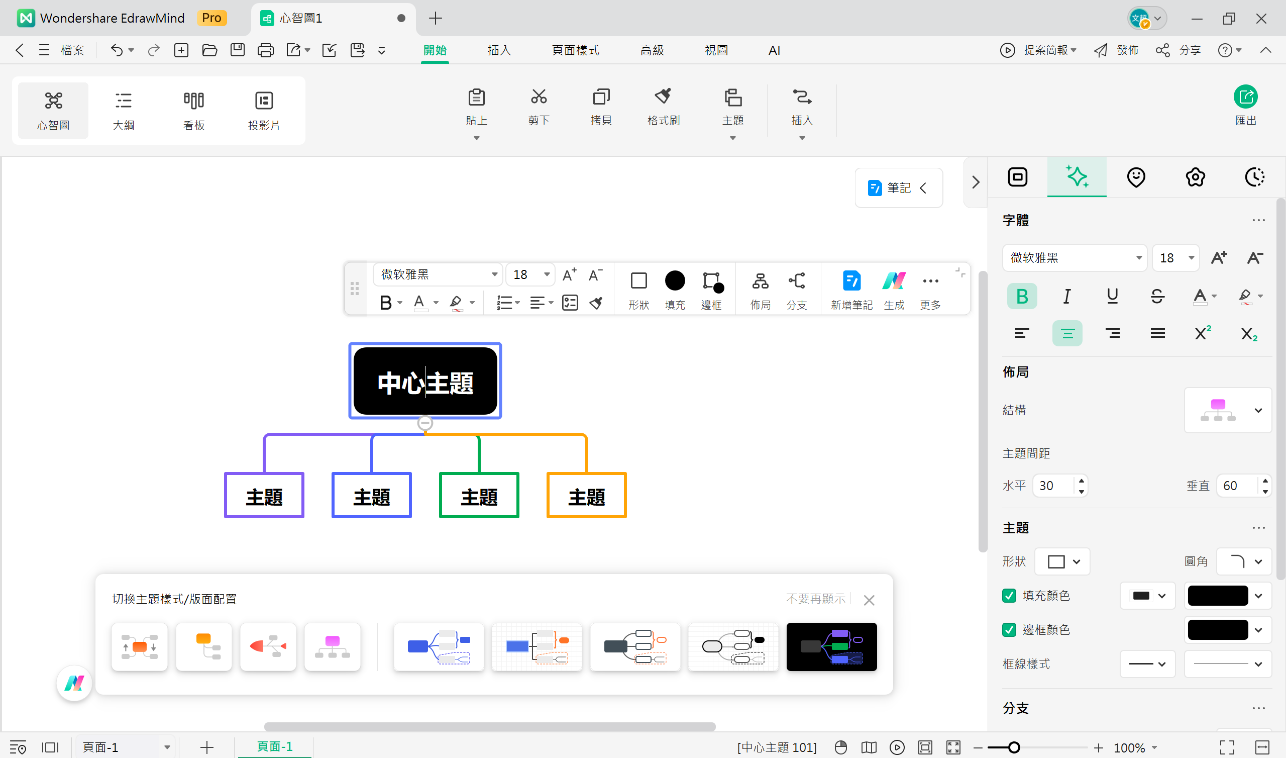 新增描述至組織圖