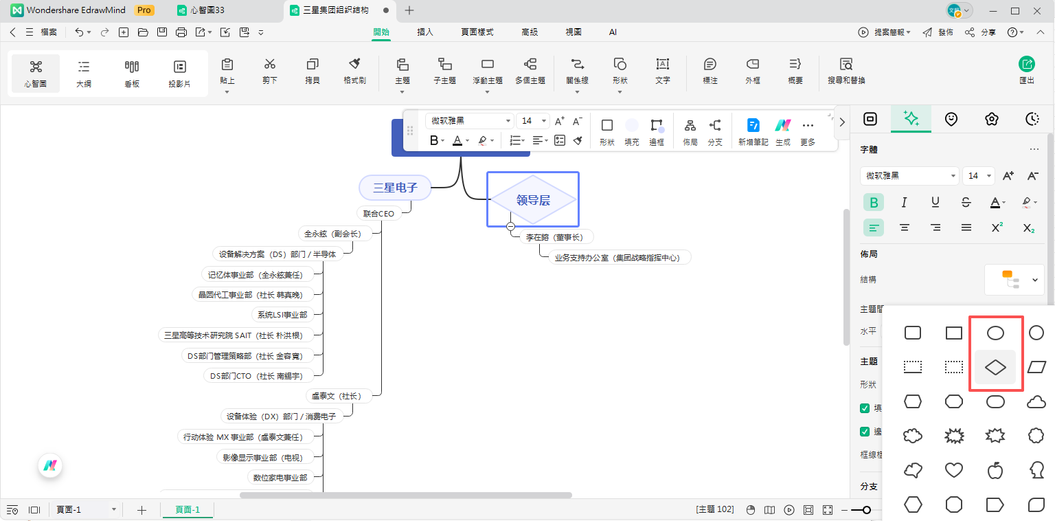 組織圖製作-排列與連接