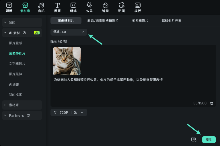 進入 標準 1.0 模式
