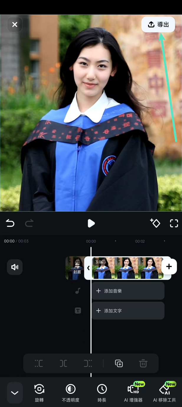 Filmora 行動版 預覽並匯出最終成果