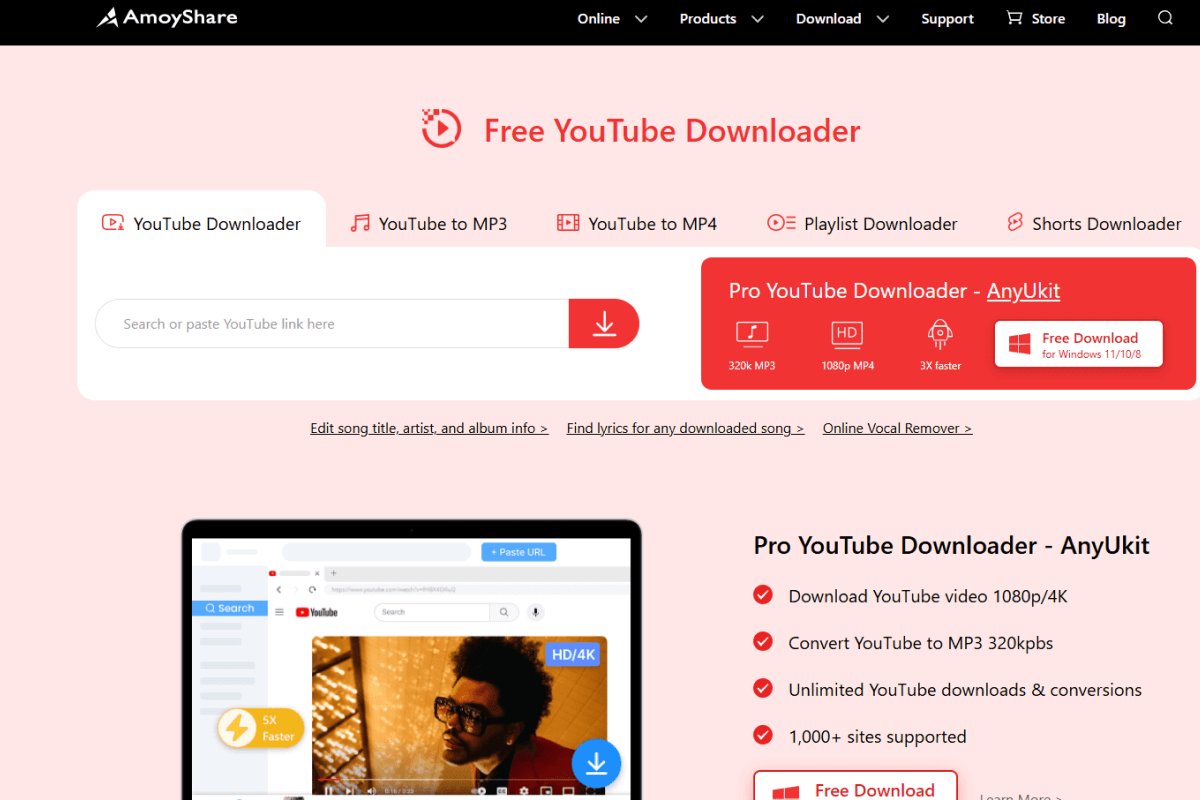 線上下載器：AmoyShare YouTube Downloader