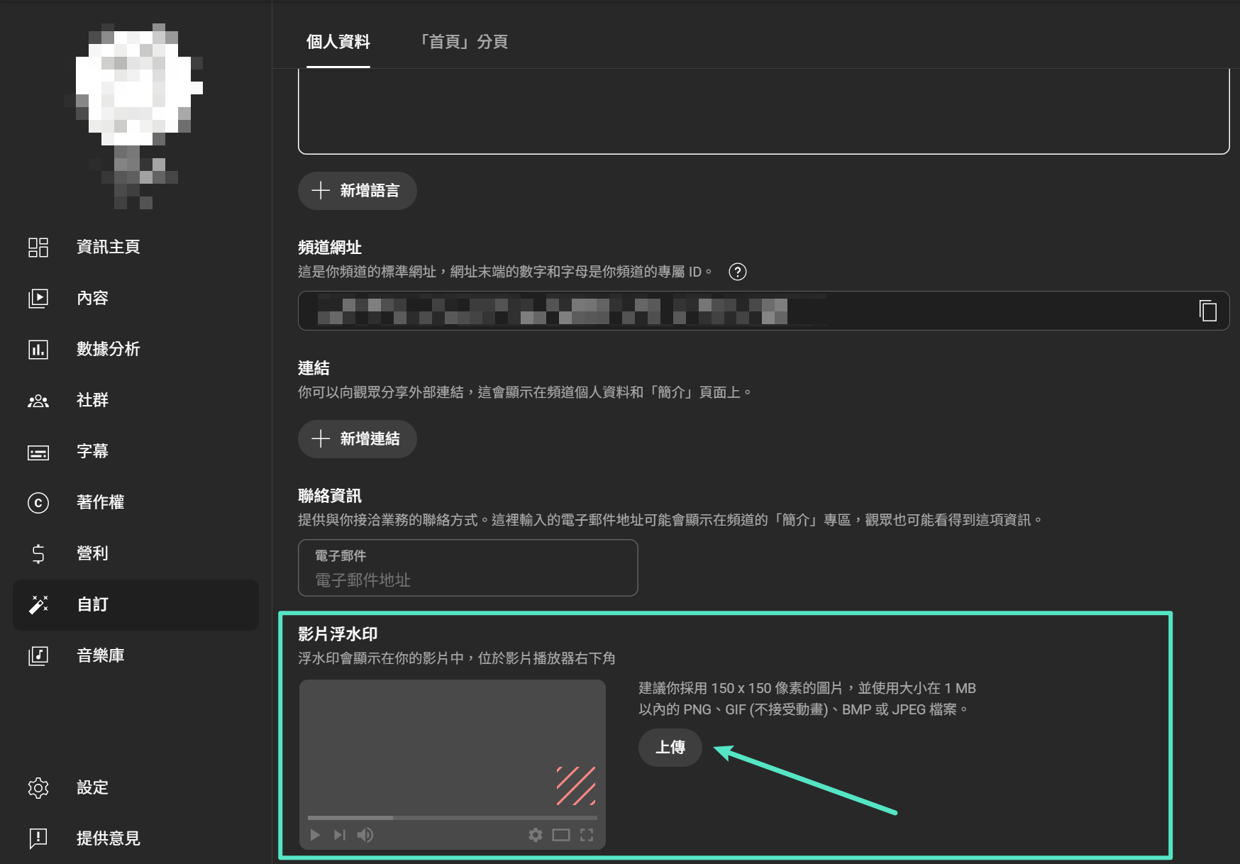 對 youtube 影片添加浮水印
