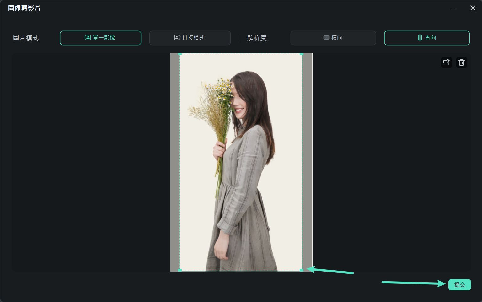 選取圖片主體並提交