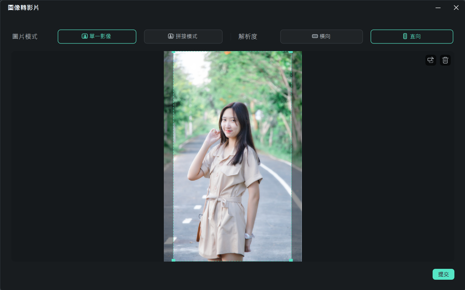 提交圖片進行圖像轉影片