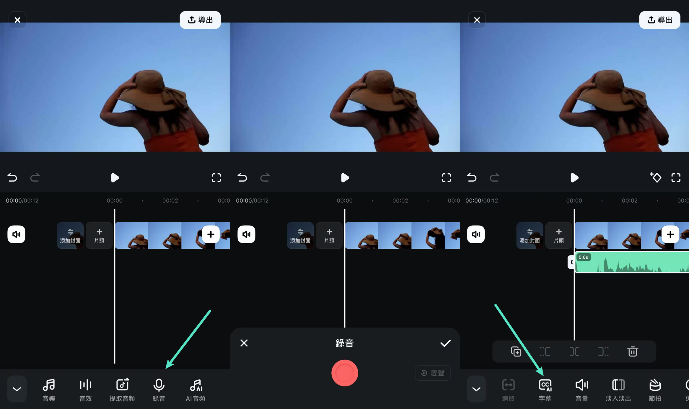 在手機 Filmora App 上錄製音訊